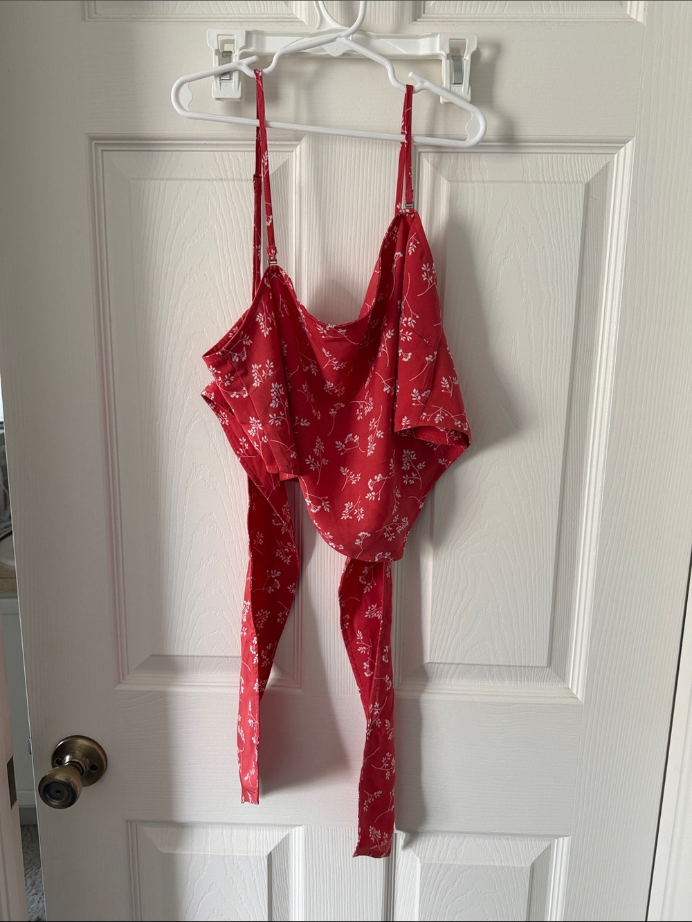 Red Floral Scarf Tank Top